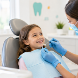 small child visiting the dentist