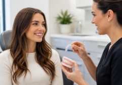 lady visiting the dentist for Invisalign