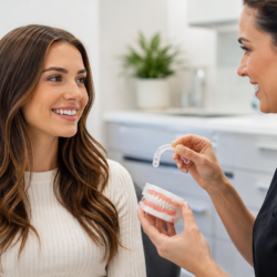 lady visiting the dentist for Invisalign